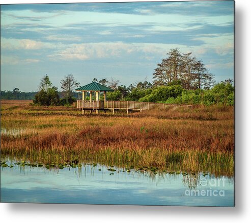 Marsh Metal Print featuring the photograph Marsh Observation Deck by Tom Claud