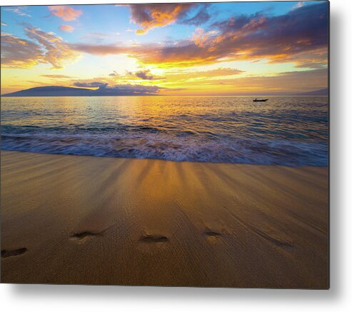 Beach Metal Print featuring the photograph Maui Sunset by Christopher Johnson