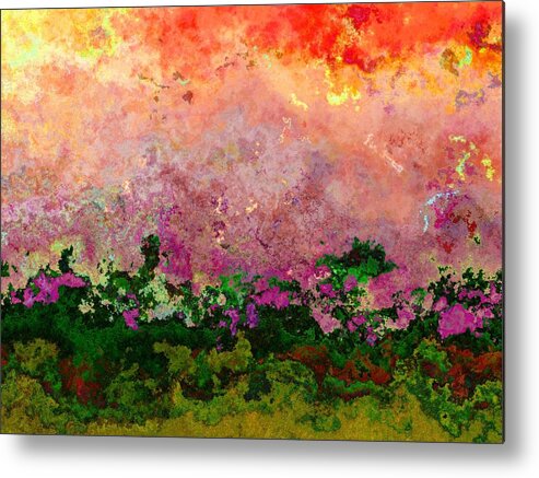Abstract Metal Print featuring the digital art Meadow Morning by Wendy J St Christopher