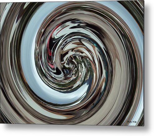 Abstract Metal Print featuring the digital art Metalic Swirl by Kathy Kelly