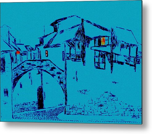 Italy Metal Print featuring the drawing Midnight in Tuscany by Bill OConnor