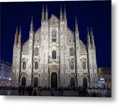Milan Cathedral Metal Print featuring the photograph Milan Cathedral in the Plaza del Duomo by Louise Heusinkveld