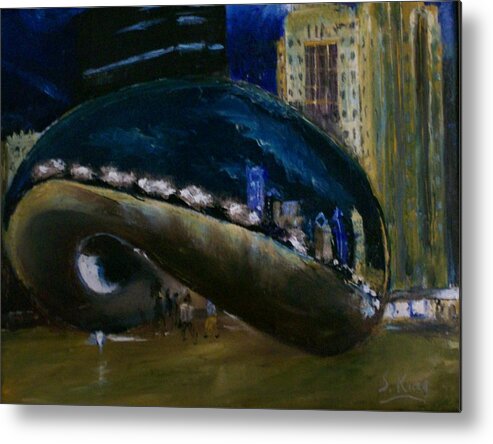 Cityscape Metal Print featuring the painting Millennium Park - Chicago by Stephen King