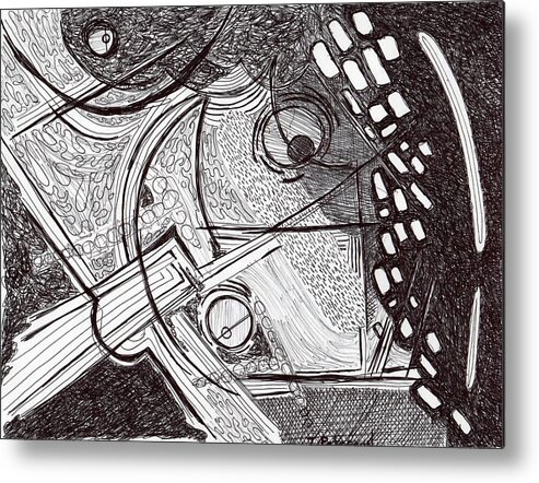Drawing Metal Print featuring the drawing Minds Eye View by Todd Peterson