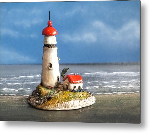 Lighthouse Metal Print featuring the photograph Miniature Lighthouse by Wendy McKennon