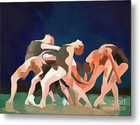 Dance Metal Print featuring the digital art Modern Dance Group by Humphrey Isselt