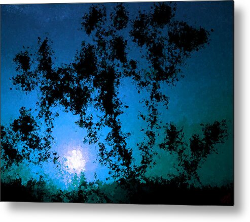 Tree Metal Print featuring the painting Moonlight Through the Trees by Bruce Nutting