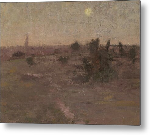 19th Century Art Metal Print featuring the painting Moonrise, Templestowe by David Davies