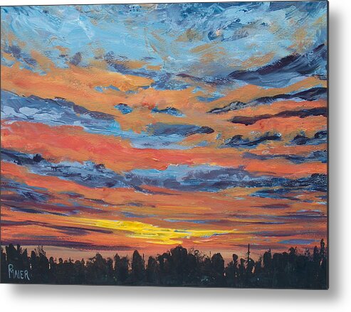 Landscape Metal Print featuring the painting Mornin II by Pete Maier