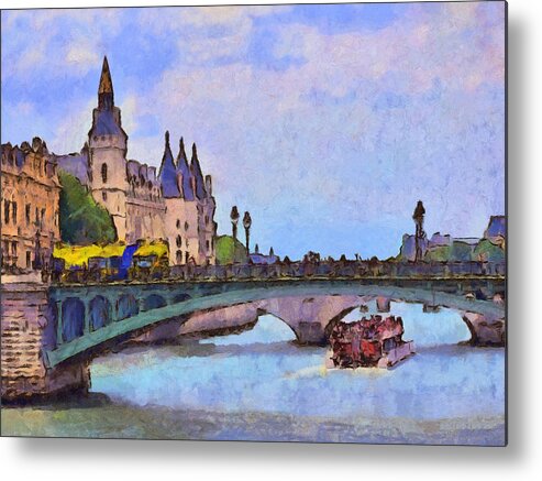 Paris Metal Print featuring the digital art Morning Light in the City of Light by Digital Photographic Arts