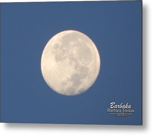 Morning Moon Metal Print featuring the photograph Morning Moon by Barbara Tristan