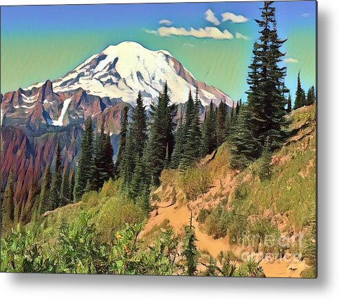 Landscape Metal Print featuring the photograph Mountain Trail by Carol Riddle