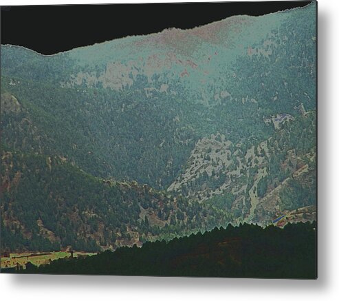 Abstract Metal Print featuring the photograph Mountains Peeking Through by Lenore Senior