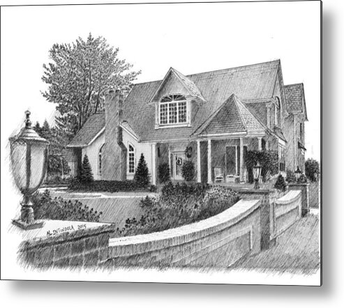 House Metal Print featuring the drawing Mr. Mrs. C's house by Al Intindola