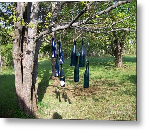 Blue Bottles Metal Print featuring the photograph My Bottle Tree - Photograph by Jackie Mueller-Jones