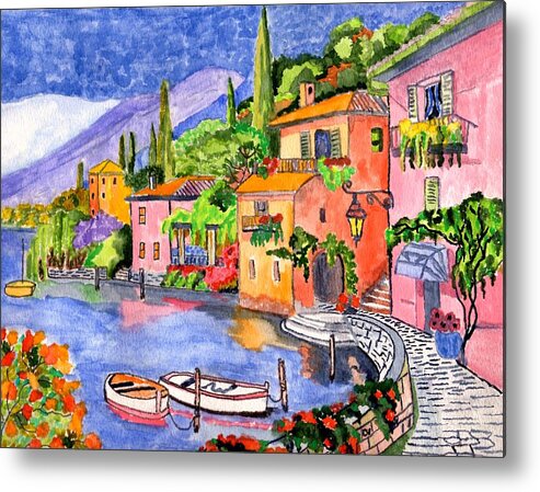 Italy Village Metal Print featuring the painting My Dream Place by Connie Valasco