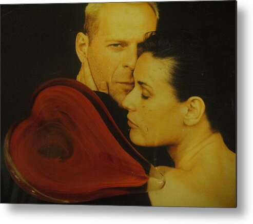 Bruce Willis Metal Print featuring the photograph My heart use to love Bruce and Demi by WaLdEmAr BoRrErO
