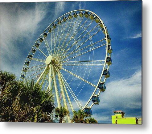 Myrtle Beach Metal Print featuring the photograph Myrtle Beach Skywheel by Bill Barber