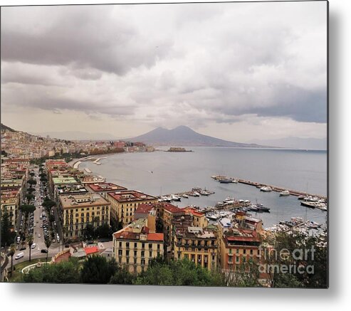 Naples Metal Print featuring the photograph Naples with Vesuvius by Laurie Morgan