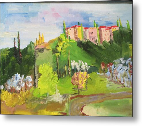 Landscape Metal Print featuring the painting Near Tuscany by Dody Rogers