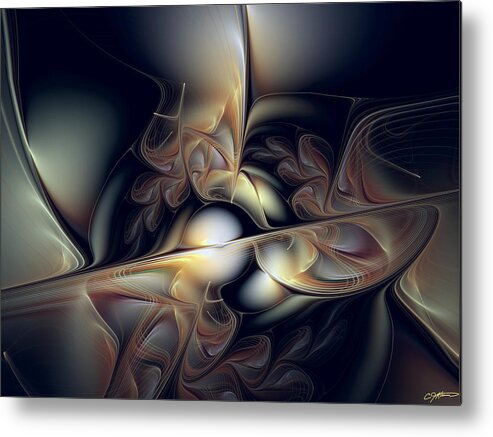 Abstract Metal Print featuring the digital art Nexus by Casey Kotas