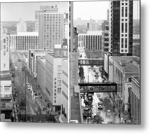 Book Work Metal Print featuring the photograph Nicollet Mall from Dayton's 12th floor by Mike Evangelist