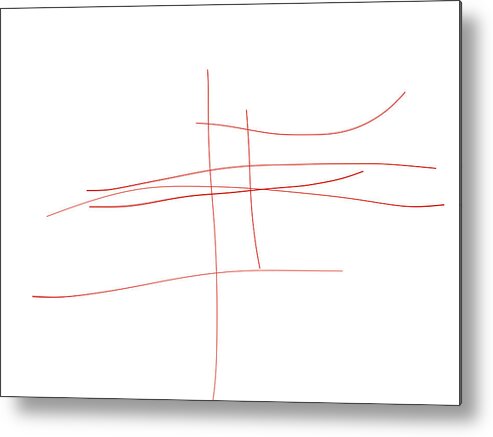 Lines Metal Print featuring the drawing Not moving by Ingrid Van Amsterdam