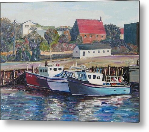 Nova Scotia Metal Print featuring the painting Nova Scotia Boats by Richard Nowak