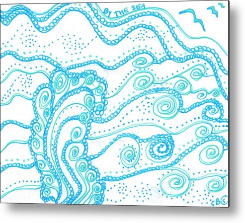 Caregiver Metal Print featuring the drawing Ocean Waves by Carole Brecht