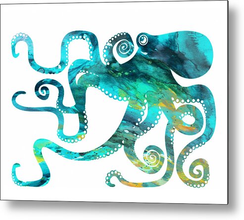 Octopus Watercolor Print Metal Print featuring the painting Octopus 2 by Donny Art