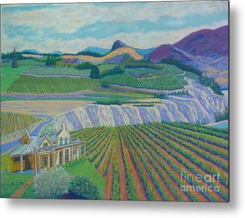 Pastels Metal Print featuring the pastel Okanagan Valley by Rae Smith PSC