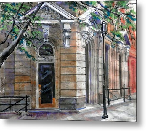Architectural Metal Print featuring the painting Old Commercial Bank by Martha Tisdale