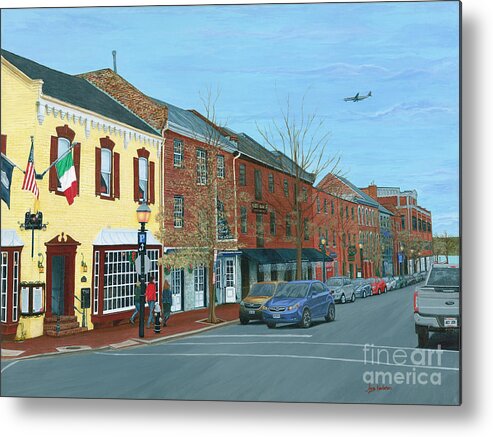 Old Metal Print featuring the painting Old Town Alexandria in December by Aicy Karbstein