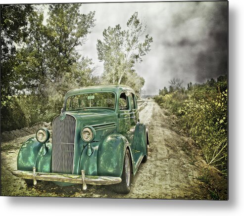 Cars Metal Print featuring the photograph On The River Road by John Anderson