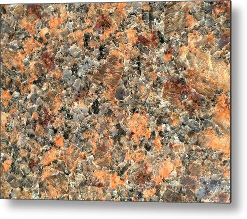 Phorograph Metal Print featuring the photograph Orange Polished Granite Stone by Delynn Addams