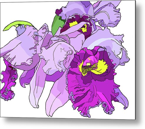 Orchid Metal Print featuring the painting Orchid Cluster by Jamie Downs