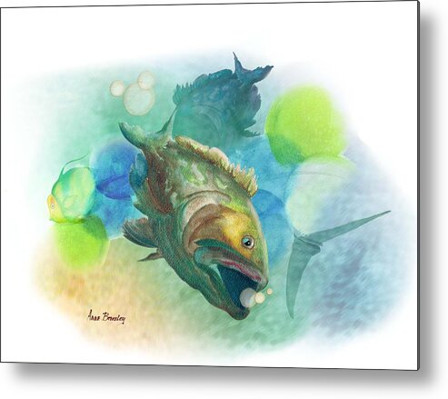 Grouper Metal Print featuring the painting Out of School by Anne Beverley-Stamps