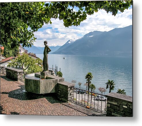 Switzerland Metal Print featuring the photograph Overlook of Lake Maggiori by Alan Toepfer
