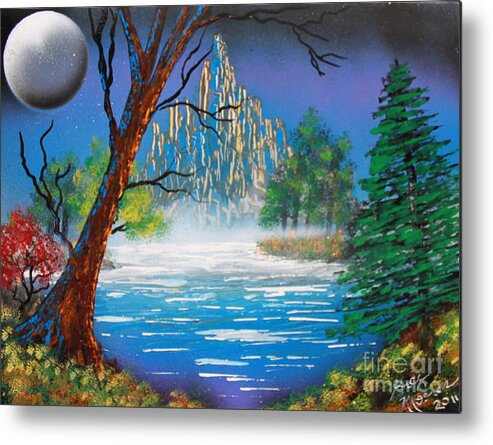 Mountain Metal Print featuring the painting OZ by Greg Moores