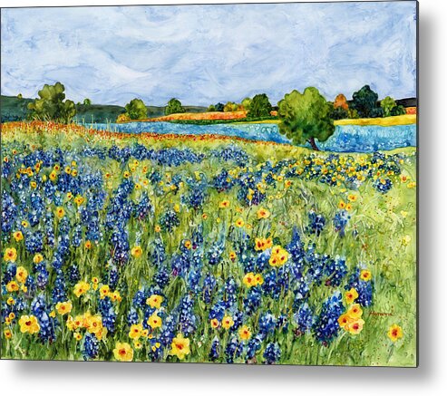 Bluebonnet Metal Print featuring the painting Painted Hills by Hailey E Herrera