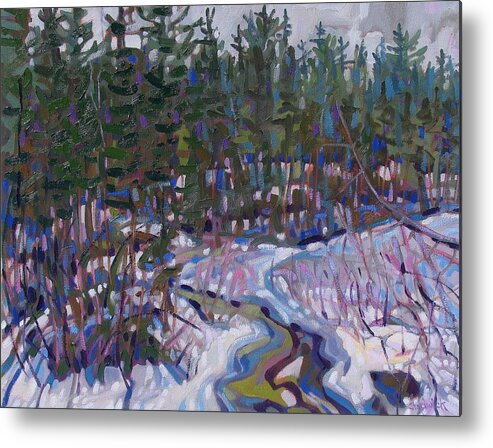 Spruce Metal Print featuring the painting Painting Up A Storm by Phil Chadwick