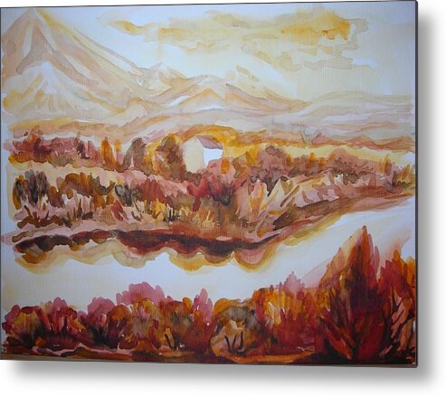 Paradise Metal Print featuring the painting Paradise Valley by Anna Duyunova