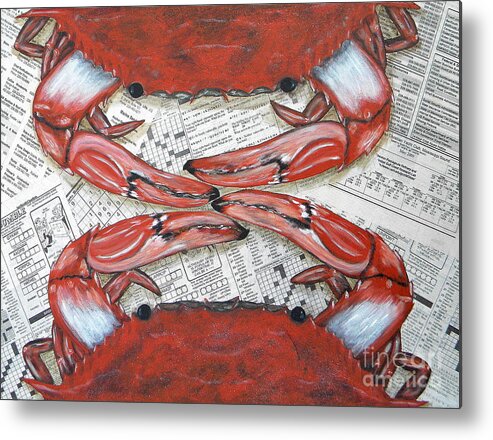 Seafood Metal Print featuring the painting Pass The Butter by JoAnn Wheeler