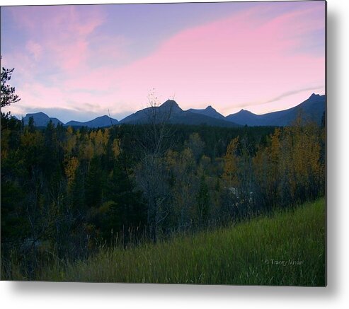 Mountains Metal Print featuring the photograph Pastel Mountain Silhouette by Tracey Vivar