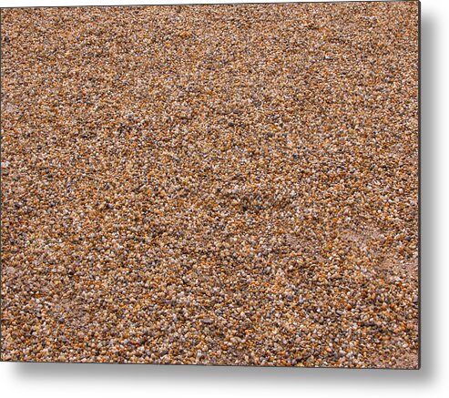 Abstract Metal Print featuring the photograph Pebbles brown nature background by Michalakis Ppalis