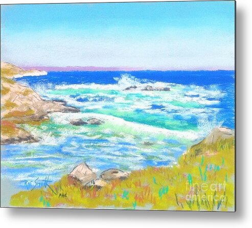 Pastels Metal Print featuring the pastel Peggy's Cove Surf by Rae Smith