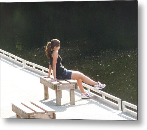 Pretty Girl Metal Print featuring the photograph Pensive by Ruth Kamenev