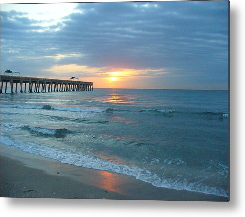 Water Metal Print featuring the photograph Perfect Peace at 6 a.m. by Peggy King