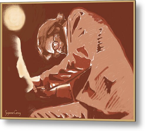 Digital Painting Metal Print featuring the digital art Pianist by Suzanne Giuriati Cerny