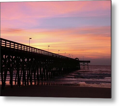 Fishing Pier Metal Print featuring the photograph Pier Sunrise by Al Powell Photography USA